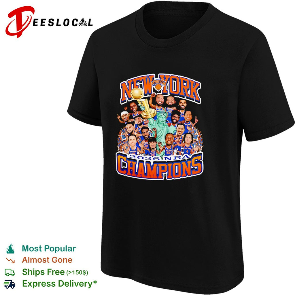 New York Knicks 2026 NBA Champions basketball cartoon shirt