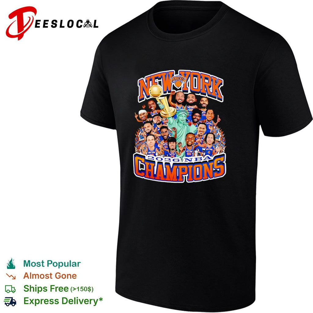 New York Knicks 2026 NBA Champions basketball cartoon shirt