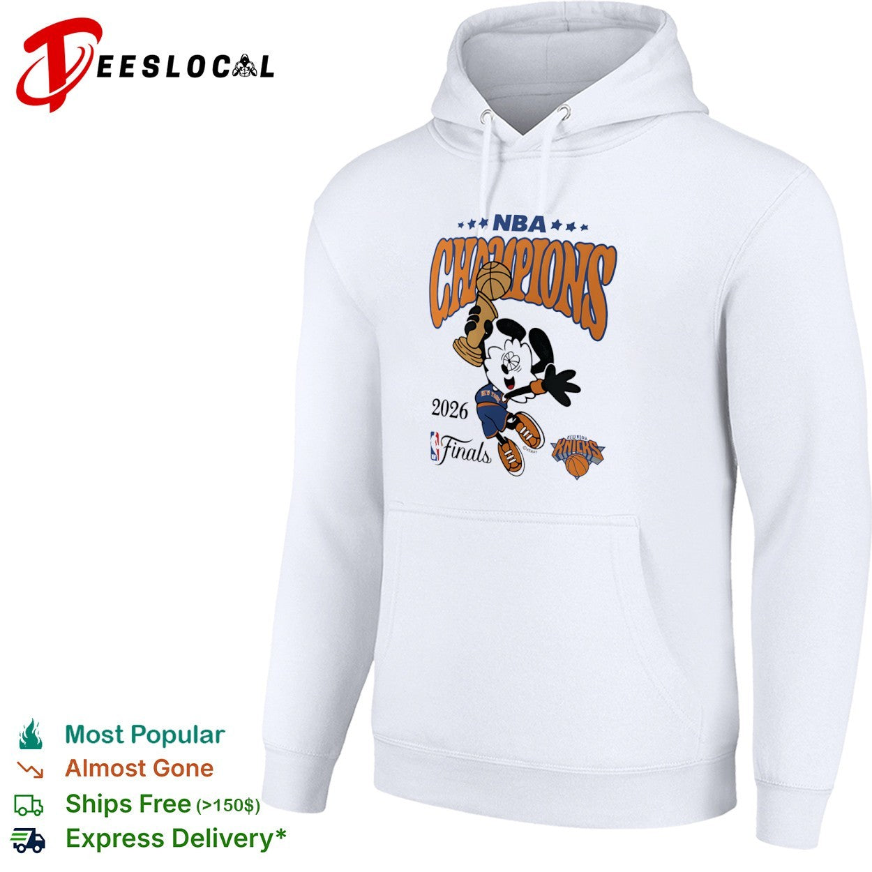 New York Knicks 2026 NBA Finals Champions Mascot Cartoon Trophy shirt