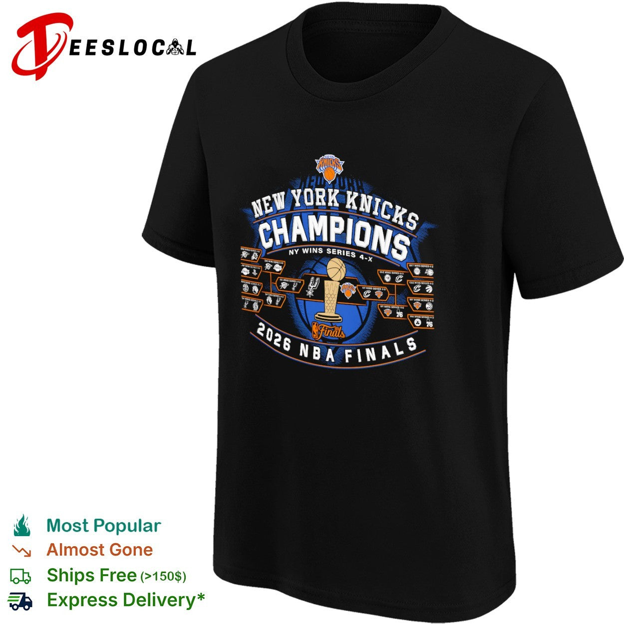 New York Knicks 2026 NBA Finals Champions Trophy shirt