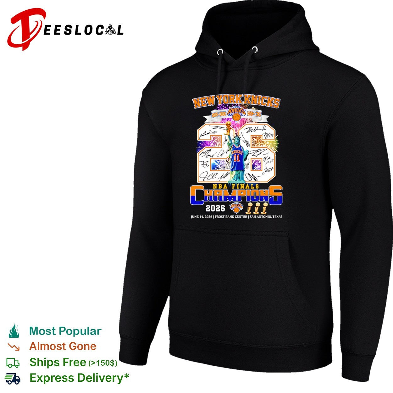 New York Knicks 2026 NBA Finals Champions legends signature shirt