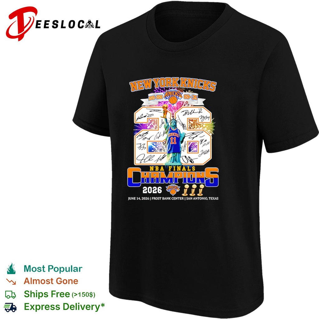 New York Knicks 2026 NBA Finals Champions legends signature shirt