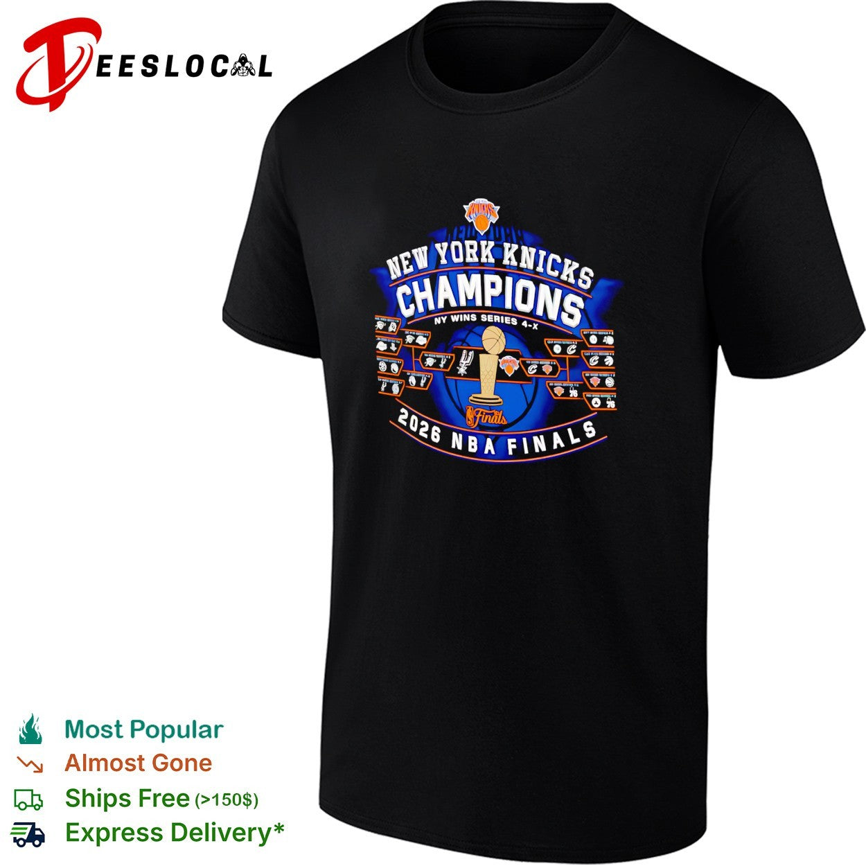 New York Knicks 2026 NBA Finals Champions playoff bracket NY wins series 4-X shirt
