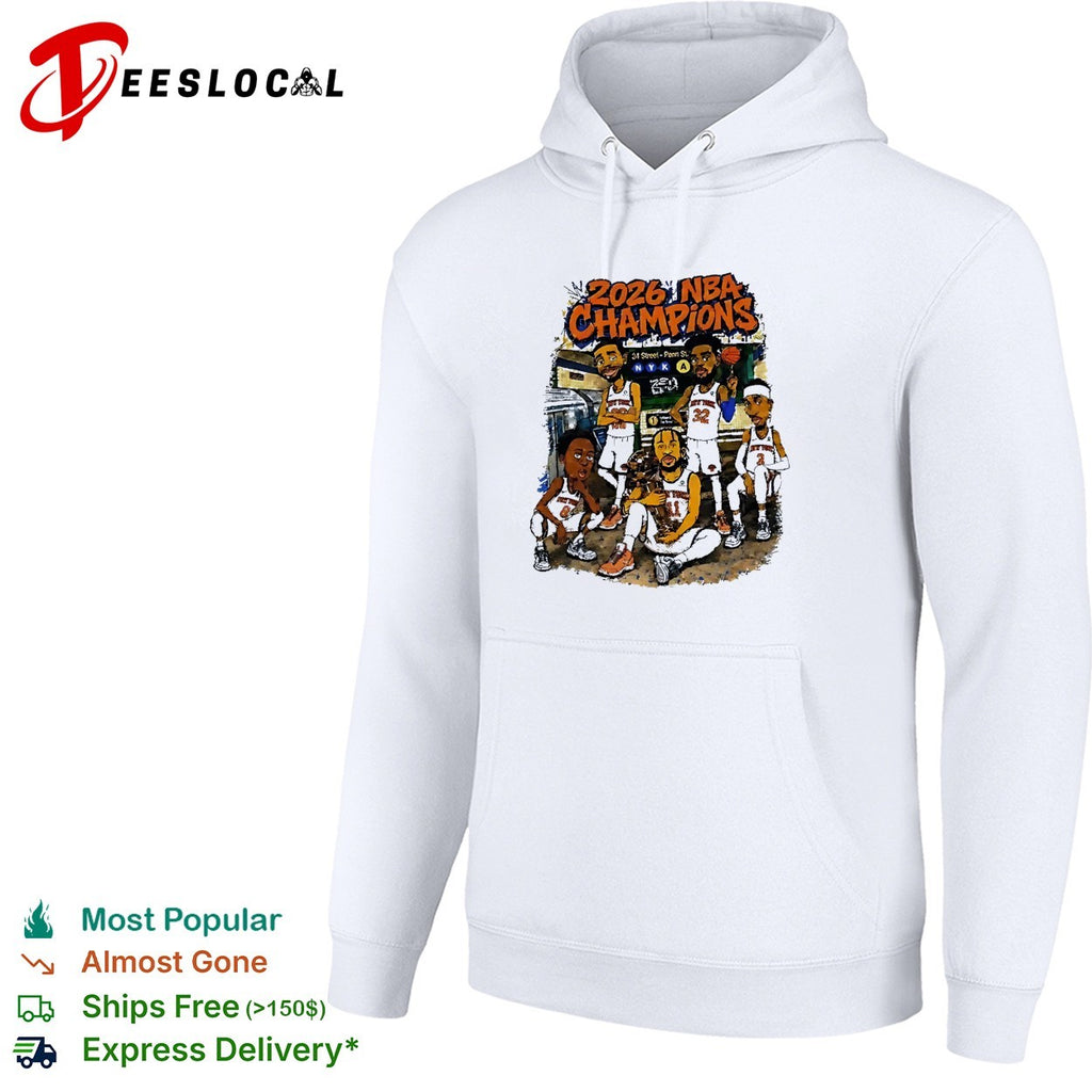 New York Knicks 2026 NBA champions cartoon team shirt