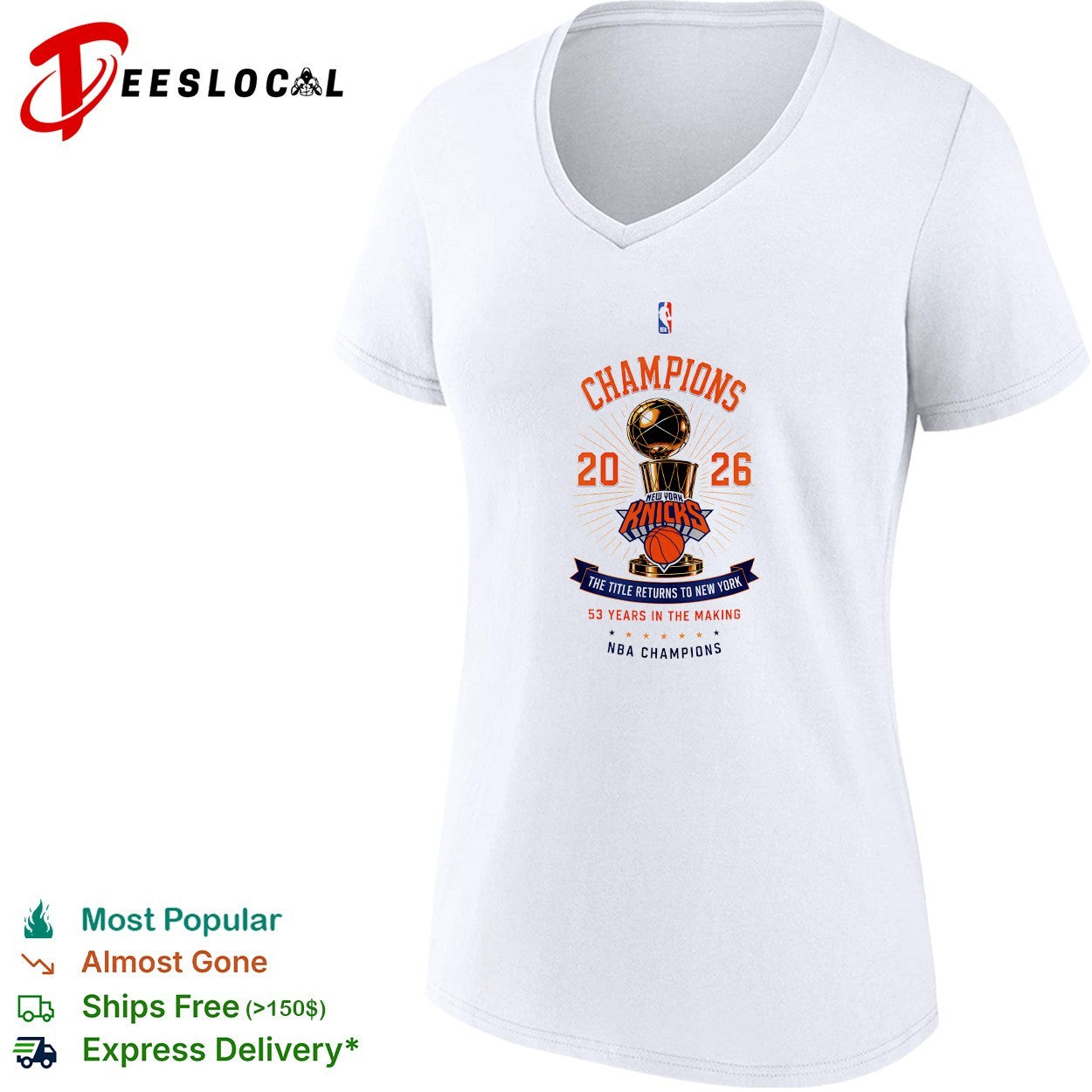 New York Knicks 2026 NBA champions trophy the title returns to New York 53 years in the making shirt