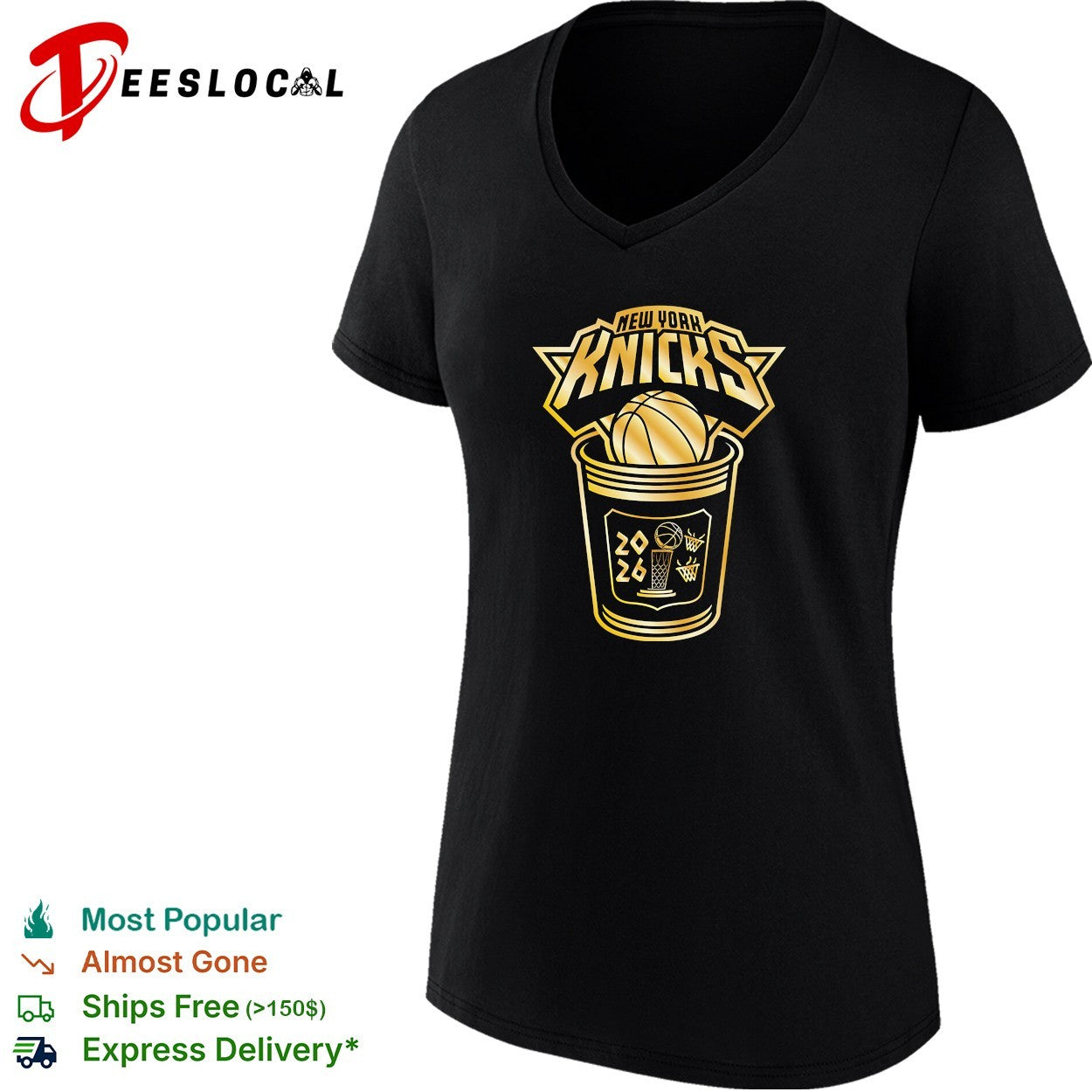New York Knicks 2026 logo trophy bucket art shirt