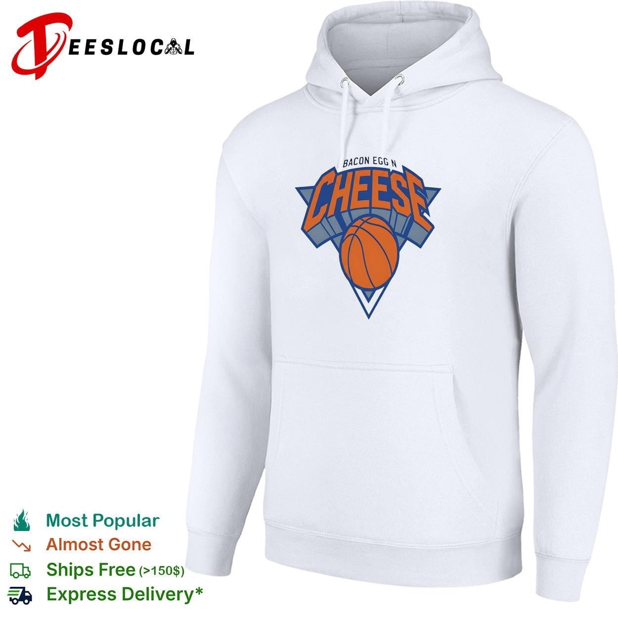 New York Knicks Bacon egg n cheese logo parody humor shirt