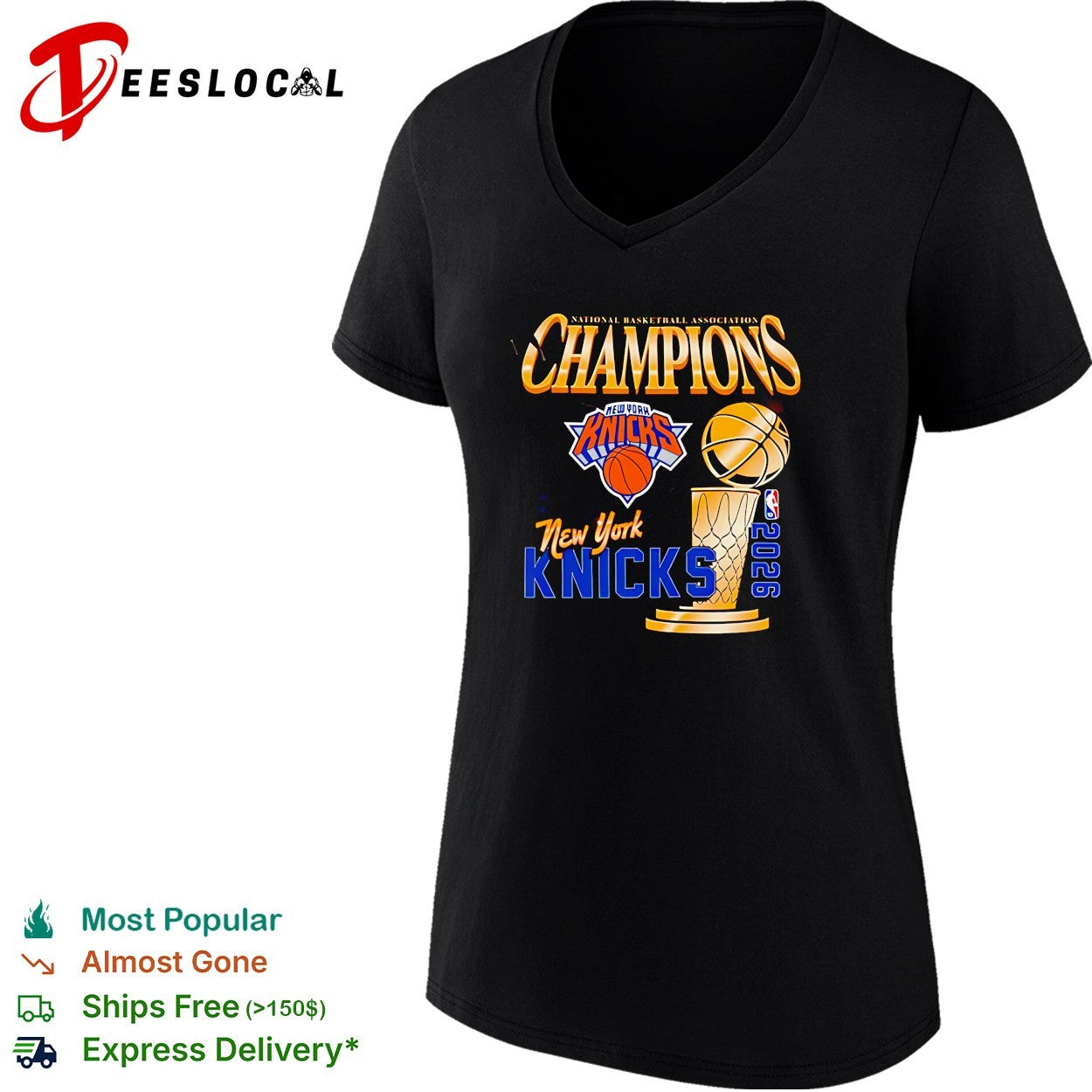 New York Knicks Champions trophy basketball hoop net poster shirt