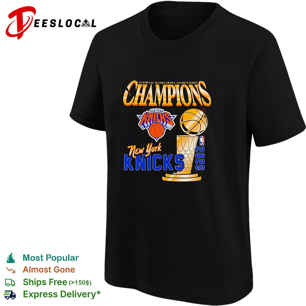 New York Knicks Champions trophy basketball hoop net poster shirt