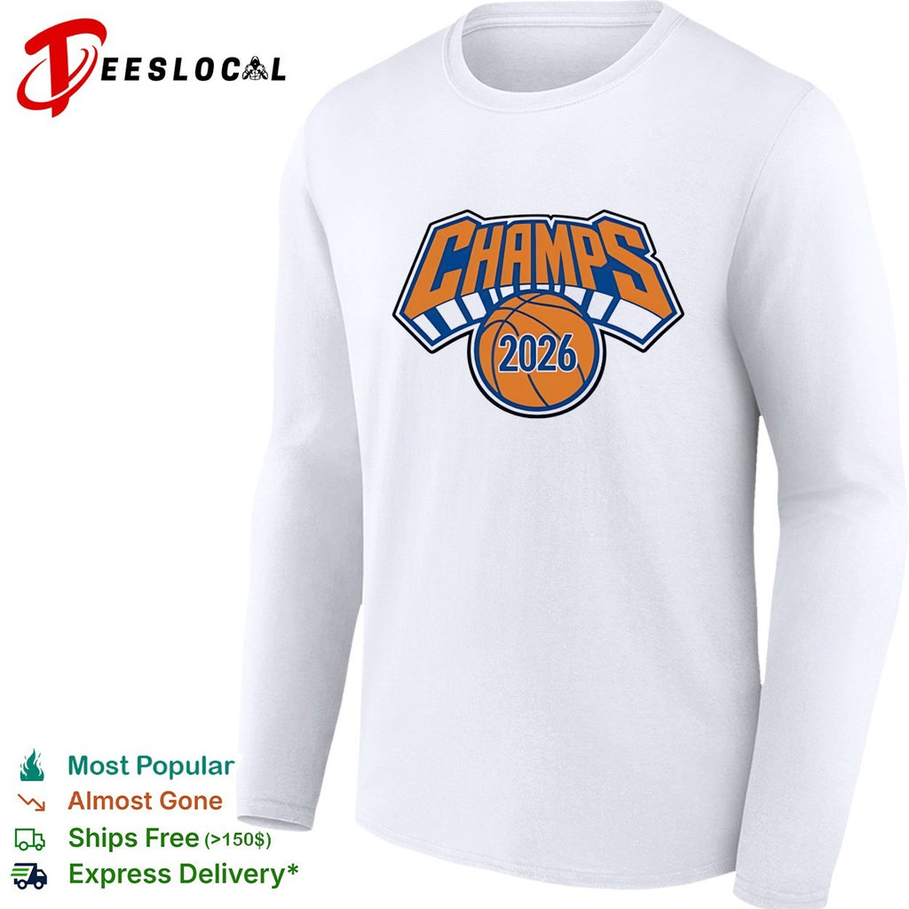 New York Knicks Champs 2026 basketball bold arch logo art shirt