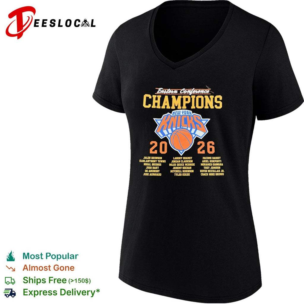 New York Knicks Eastern Conference Champions 2026 all players names roster shirt