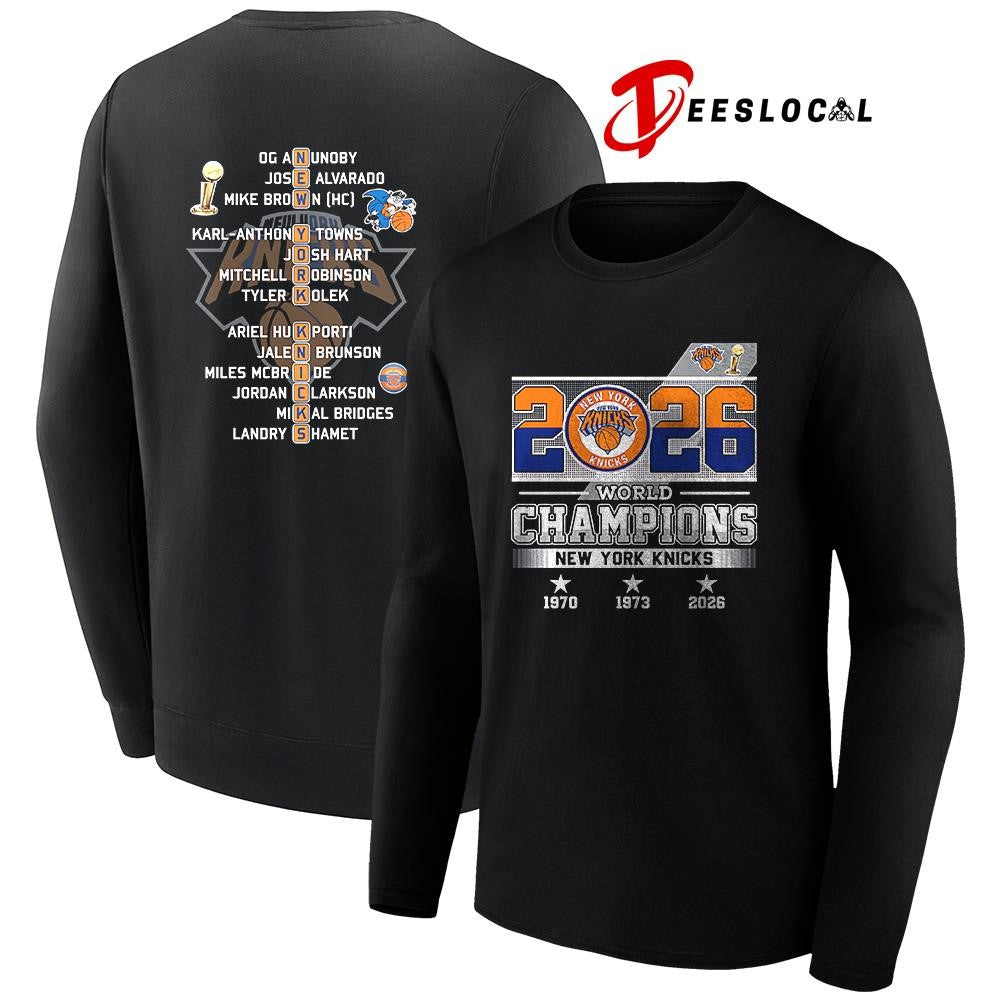 New York Knicks Finals champions graphic name roster shirt