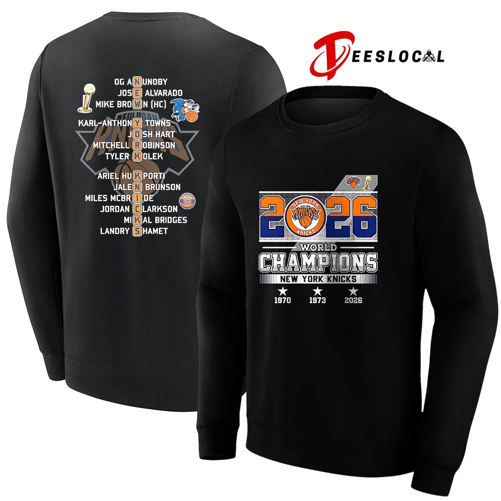 New York Knicks Finals champions graphic name roster shirt