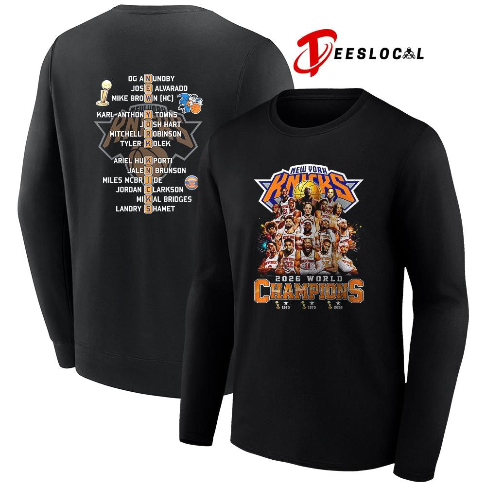 New York Knicks Finals champions team graphic name roster shirt