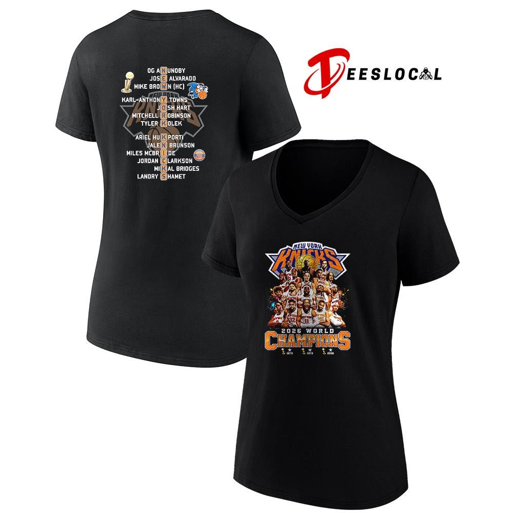 New York Knicks Finals champions team graphic name roster shirt