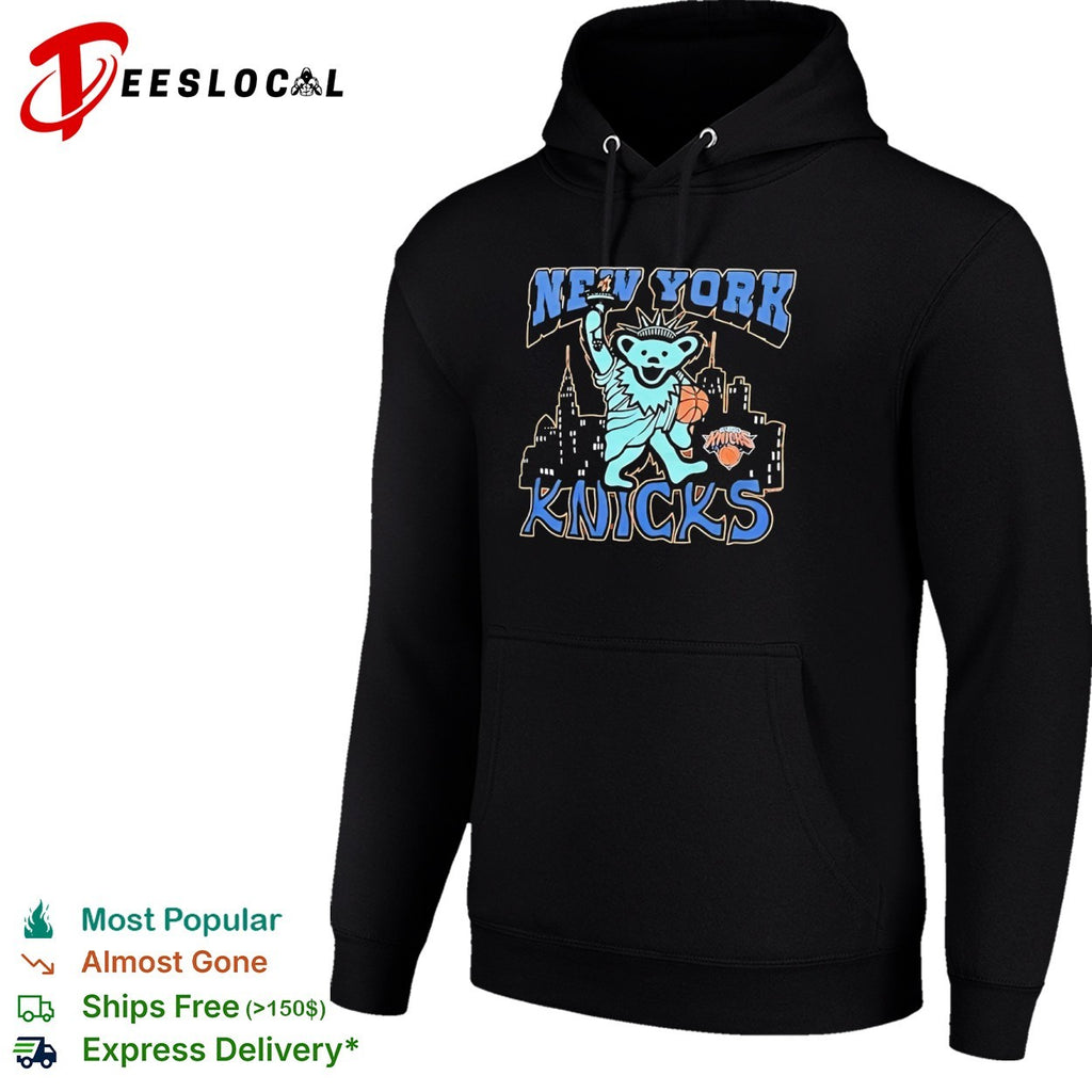 New York Knicks Grateful Dead Dancing Bear Statue of Liberty shirt