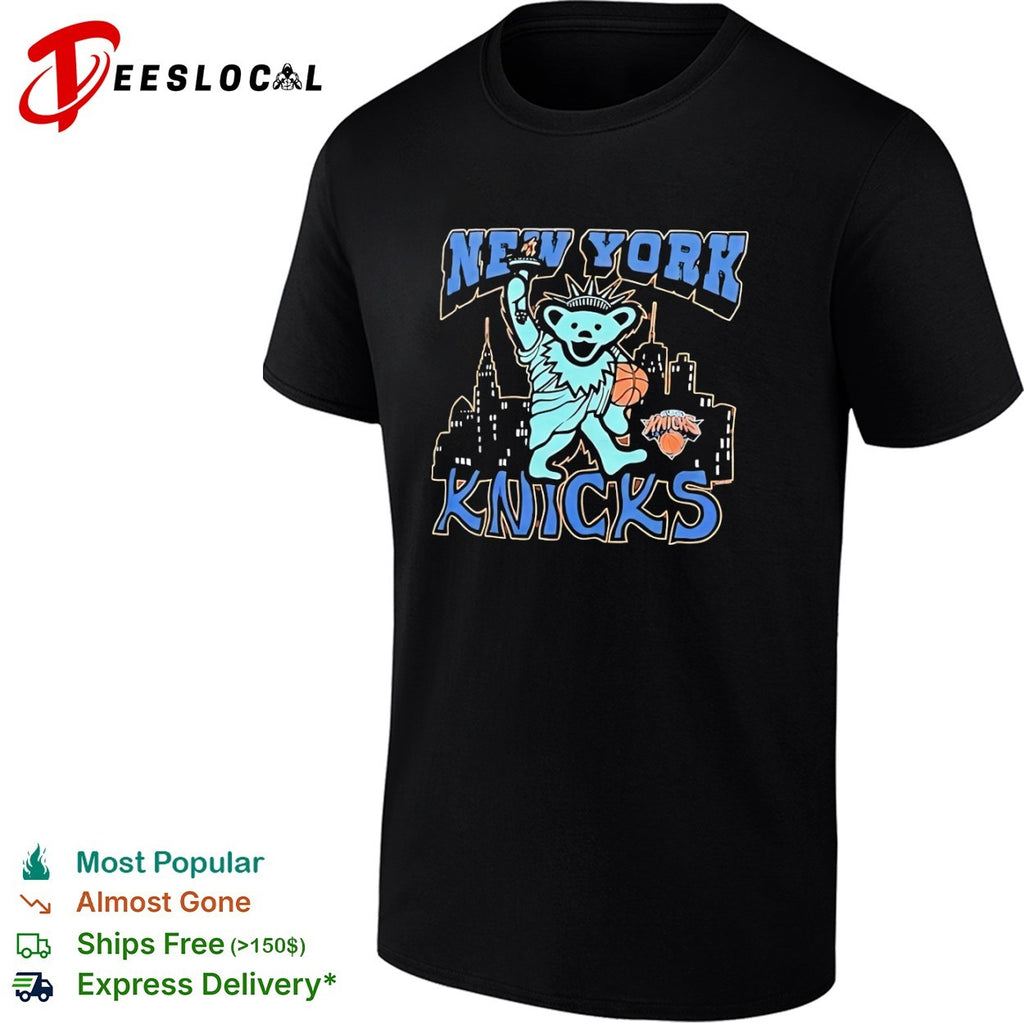 New York Knicks Grateful Dead Dancing Bear Statue of Liberty shirt