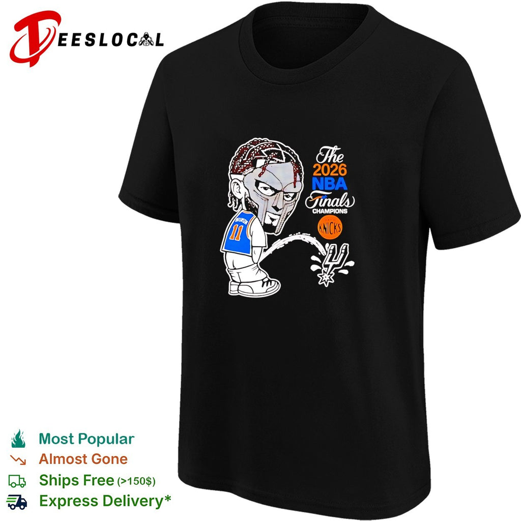 New York Knicks Jalen Brunson peeing on Spurs logo 2026 NBA finals champions shirt