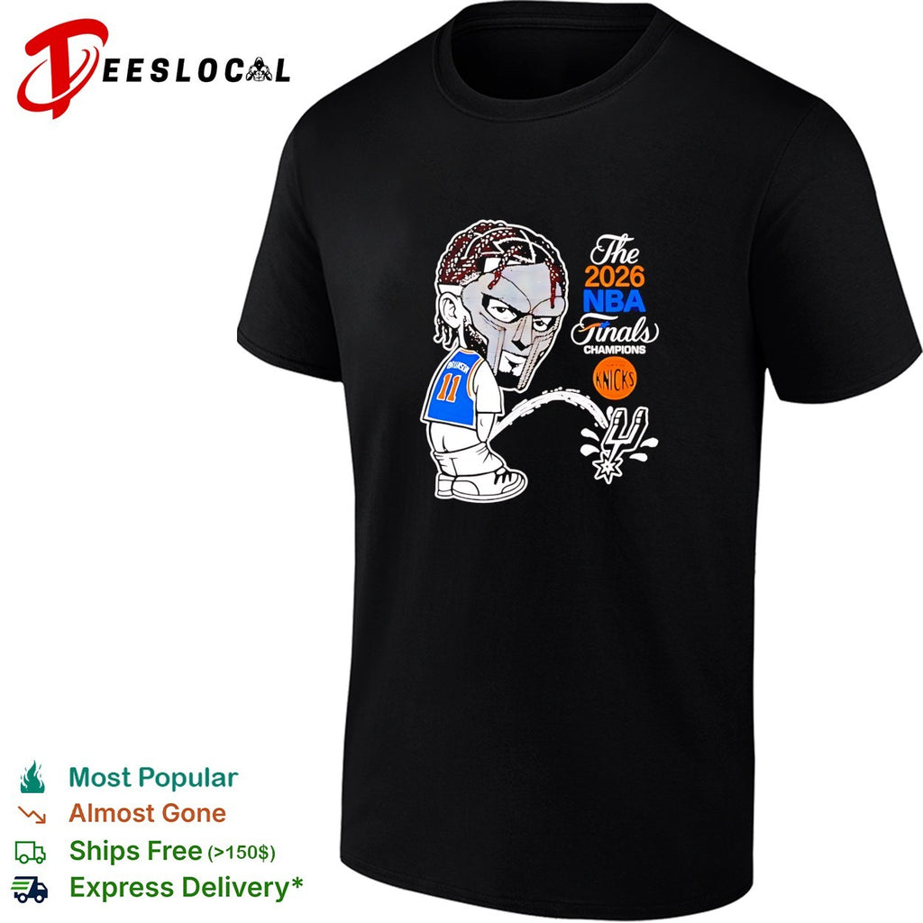New York Knicks Jalen Brunson peeing on Spurs logo 2026 NBA finals champions shirt