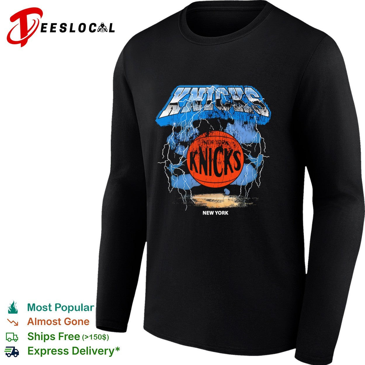 New York Knicks Lightning Logo Basketball Sport Team Shirt