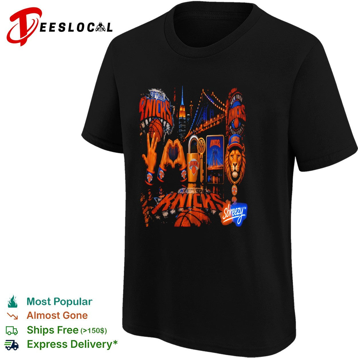 New York Knicks Logo and Lion Mascot Urban Night Cityscape shirt