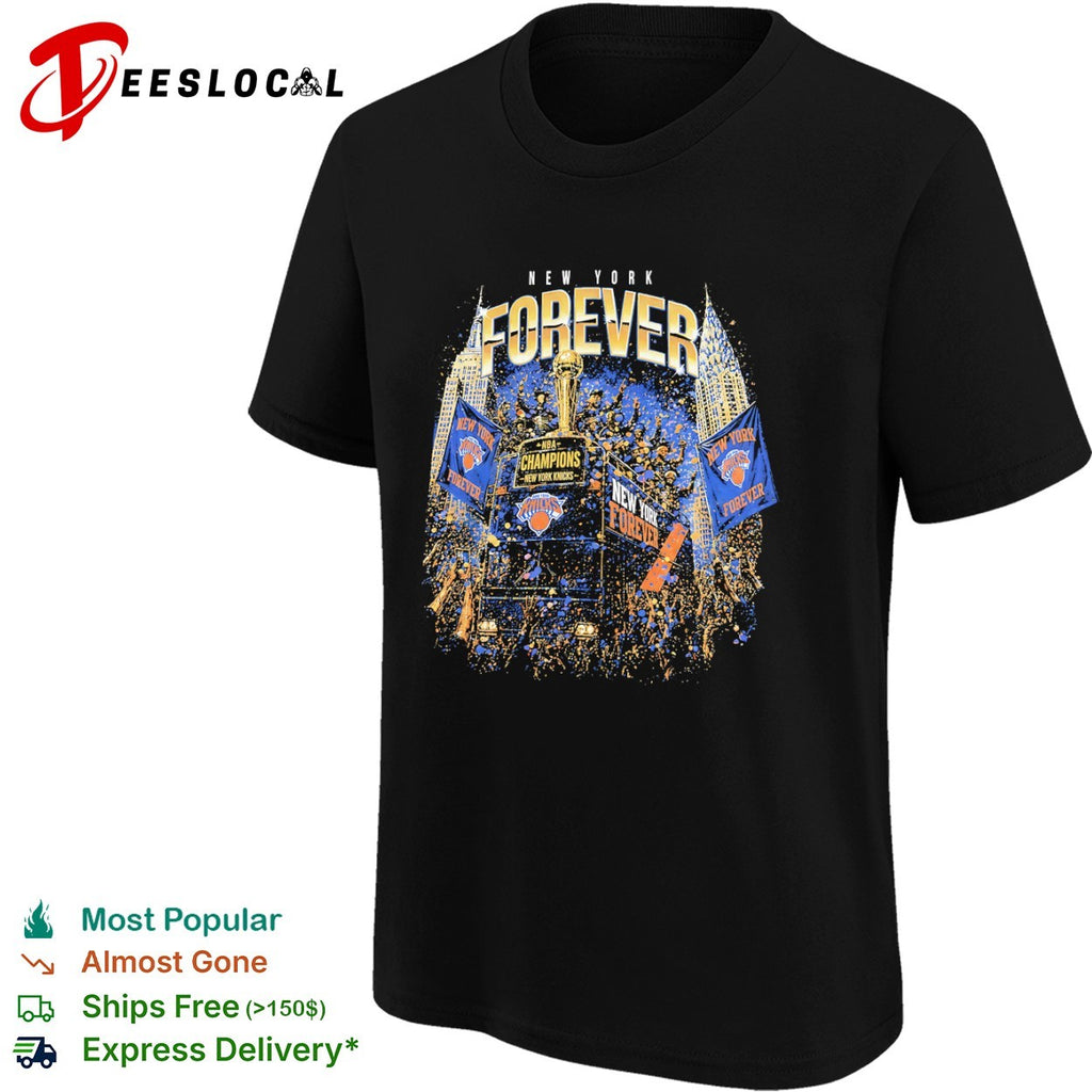 New York Knicks NBA Champions New York Forever trophy parade basketball team shirt