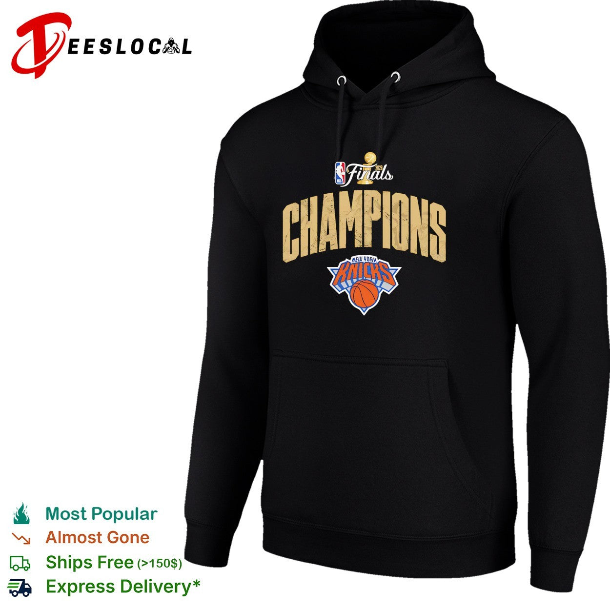 New York Knicks NBA Finals 2026 Champions bold arch trophy triumphant text shirt