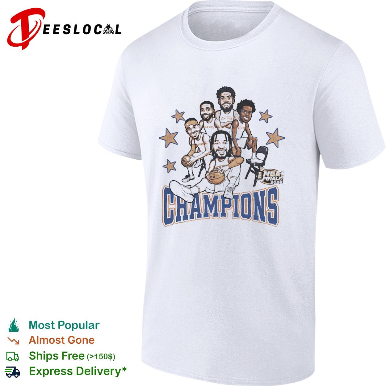 New York Knicks NBA Finals 2026 Champions caricature shirt