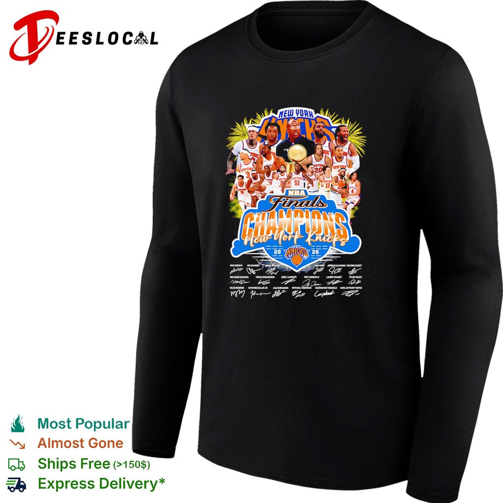 New York Knicks NBA Finals Champions 2026 signatures shirt