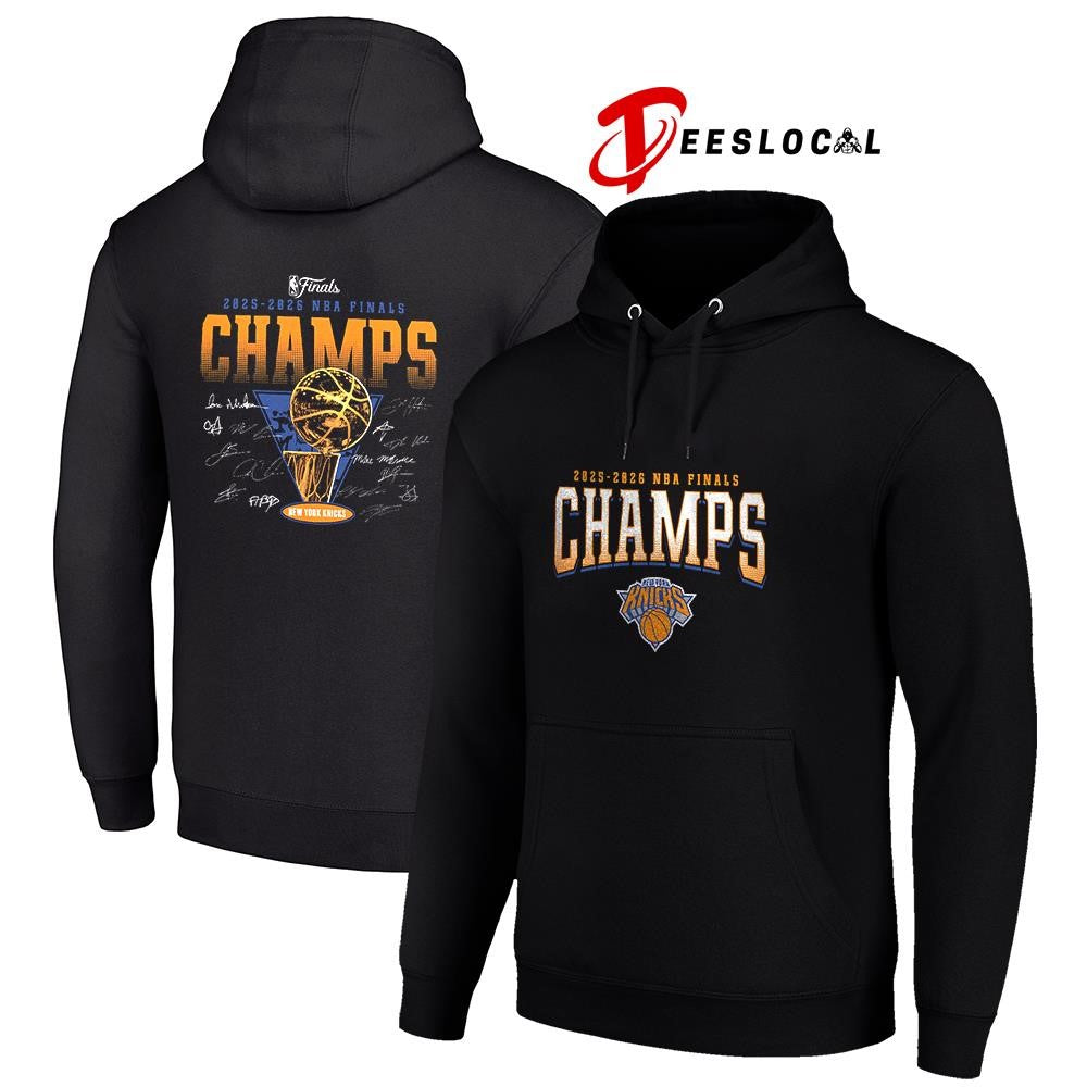 New York Knicks NBA Finals Champions trophy signature roster shirt