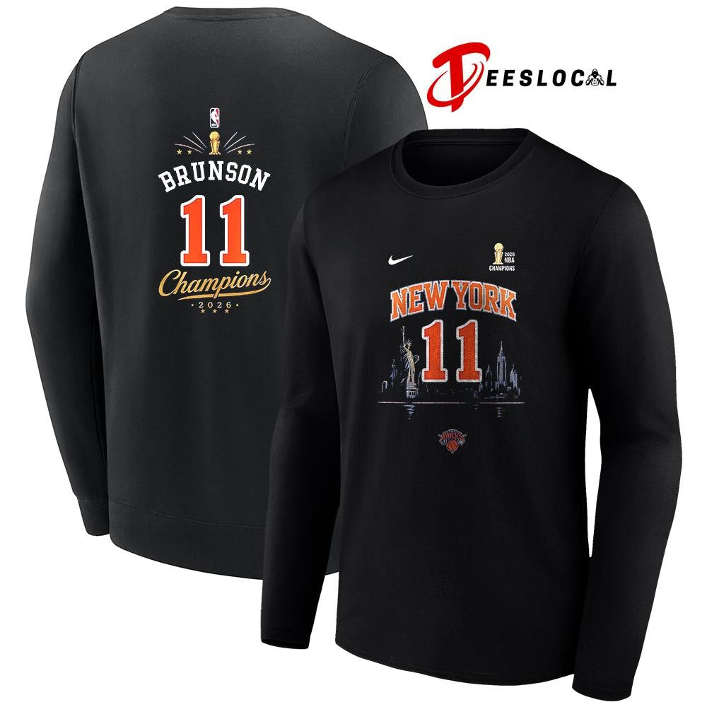 New York Knicks NBA Finals champions Jalen Brunson name and number shirt