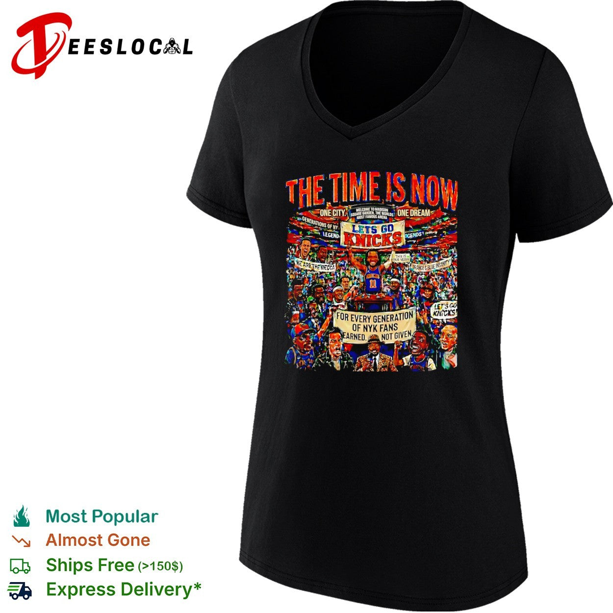 New York Knicks NBA The Time Is Now Lets Go Knicks Earned Not Given shirt