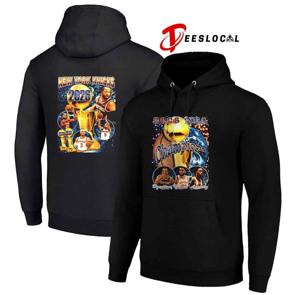 New York Knicks NBA champions Brunson Towns Anunoby graphic shirt