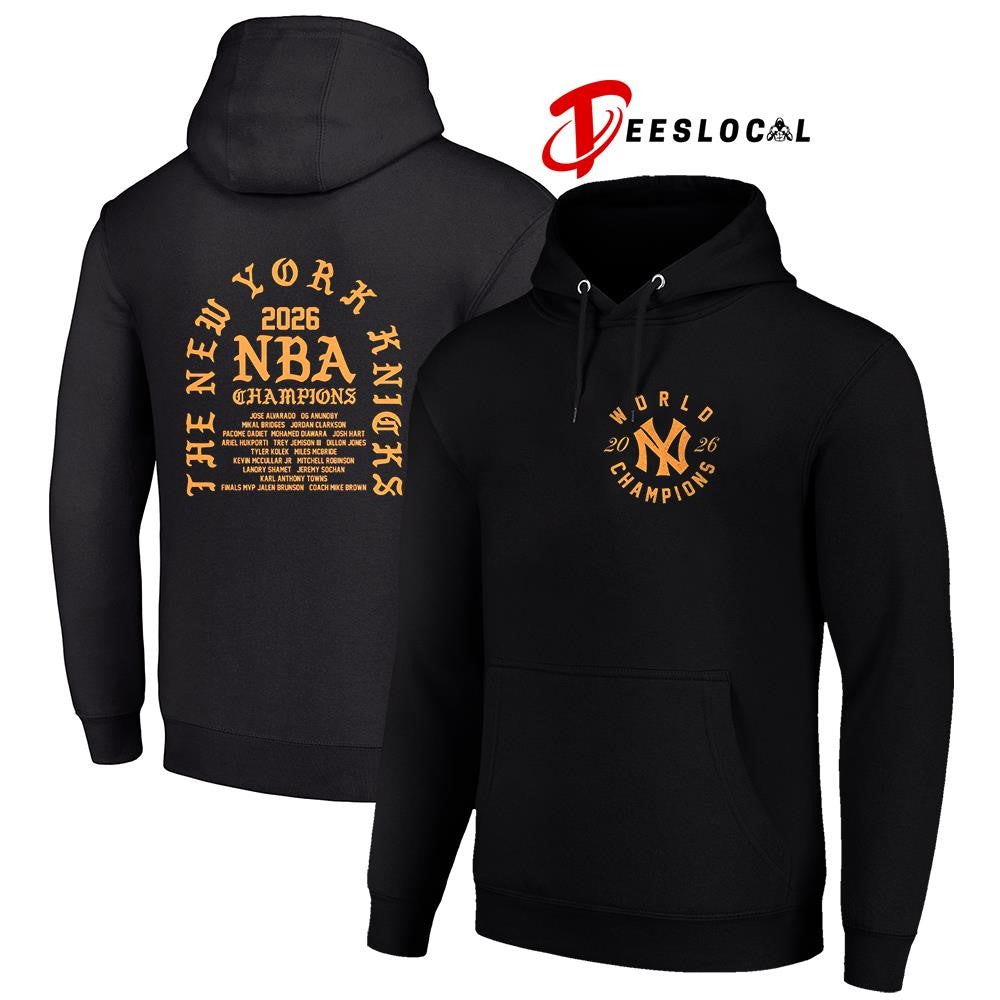 New York Knicks NBA champions name roster graphic shirt