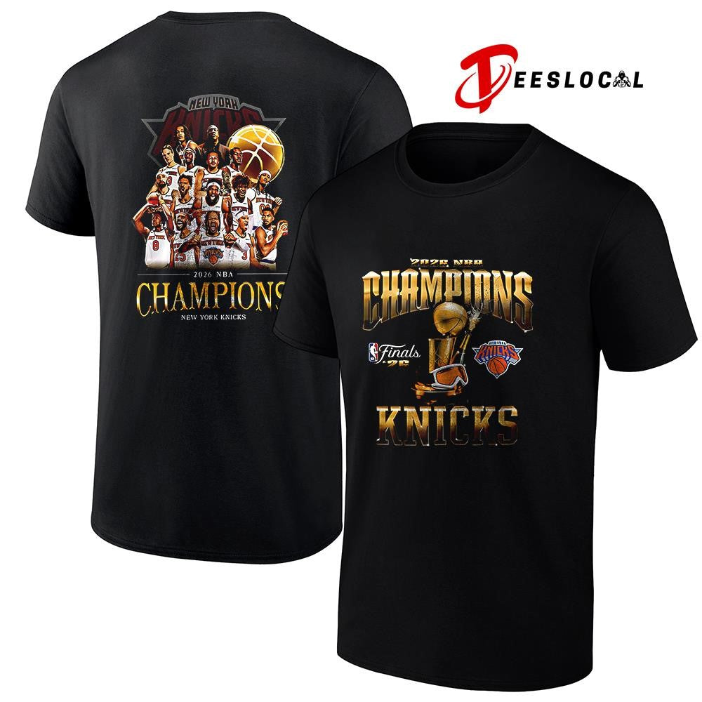 New York Knicks NBA champions team graphic trophy shirt