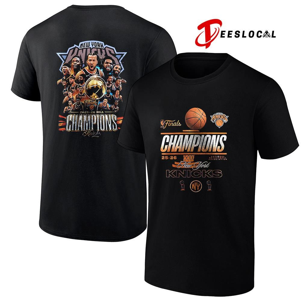 New York Knicks NBA champions trophy team graphic shirt