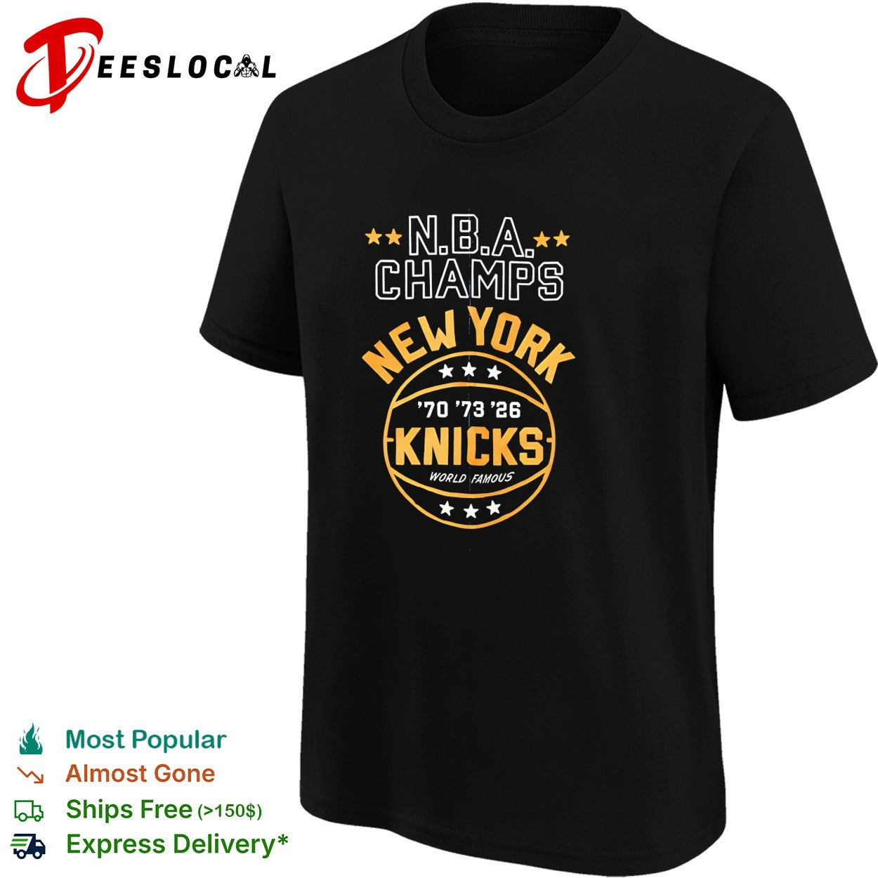 New York Knicks NBA champs New York Knicks denim badge shirt