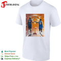 New York Knicks Patrick Ewing and Jalen Brunson walking with championship trophy shirt