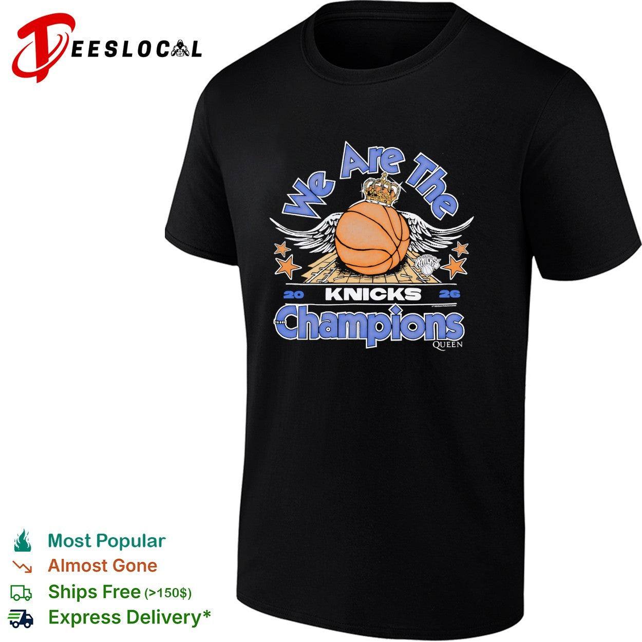 New York Knicks We Are The Champions basketball crown wings stars vintage shirt