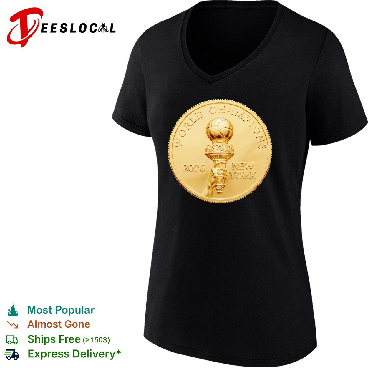 New York Knicks World champions 2026 coin trophy shirt