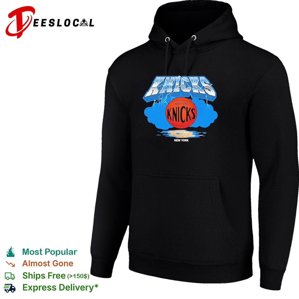 New York Knicks basketball cloud lighting graphic shirt