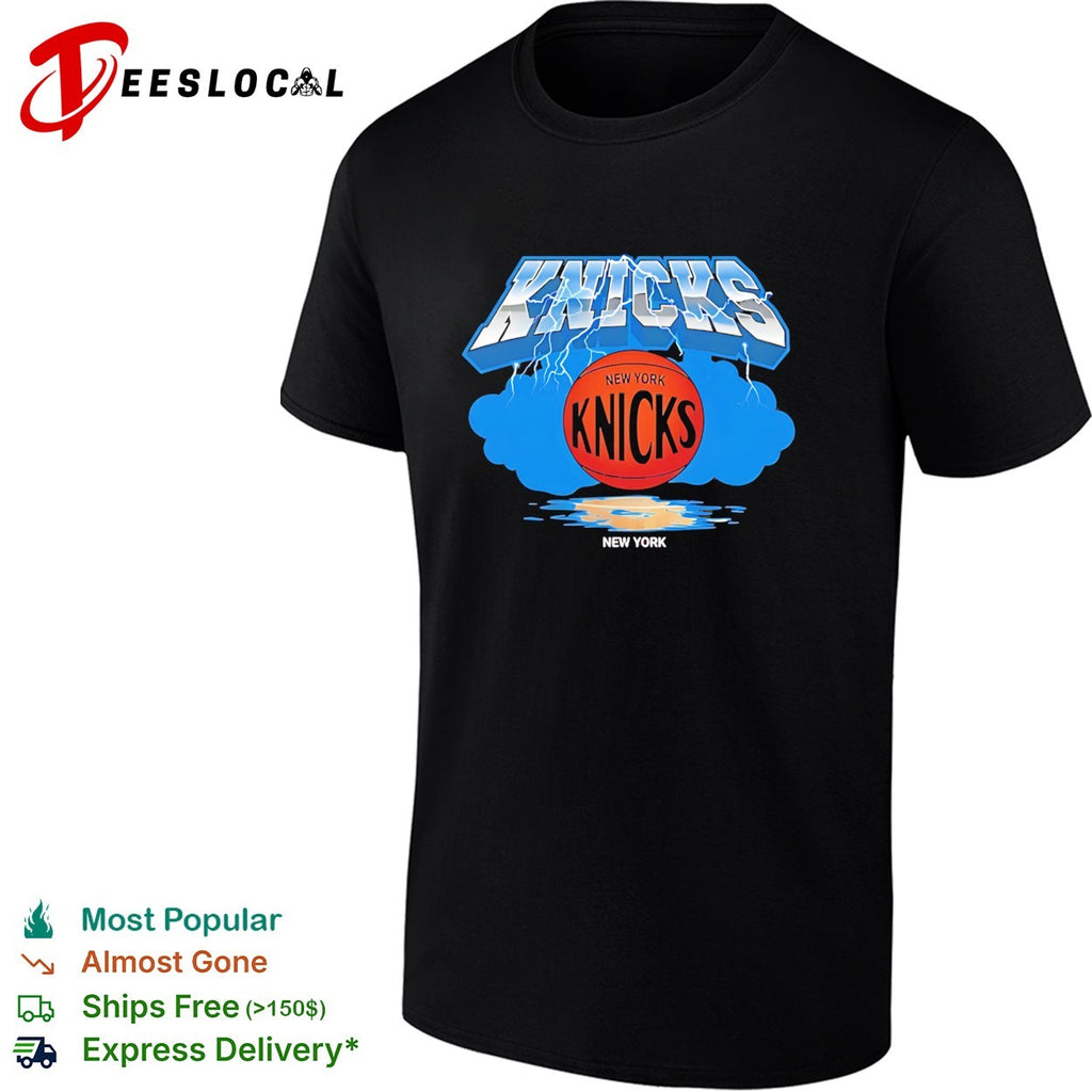 New York Knicks basketball cloud lighting graphic shirt