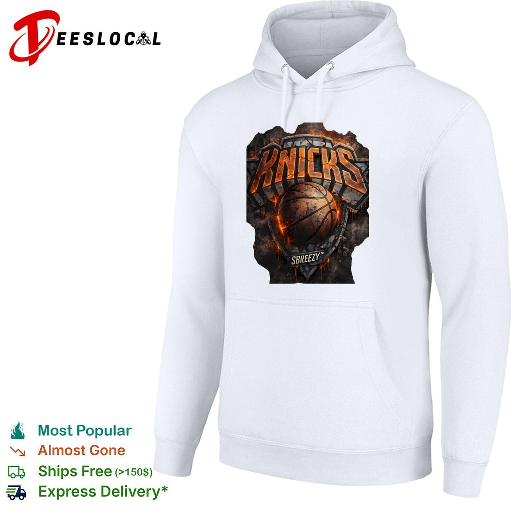New York Knicks basketball team logo fire shirt