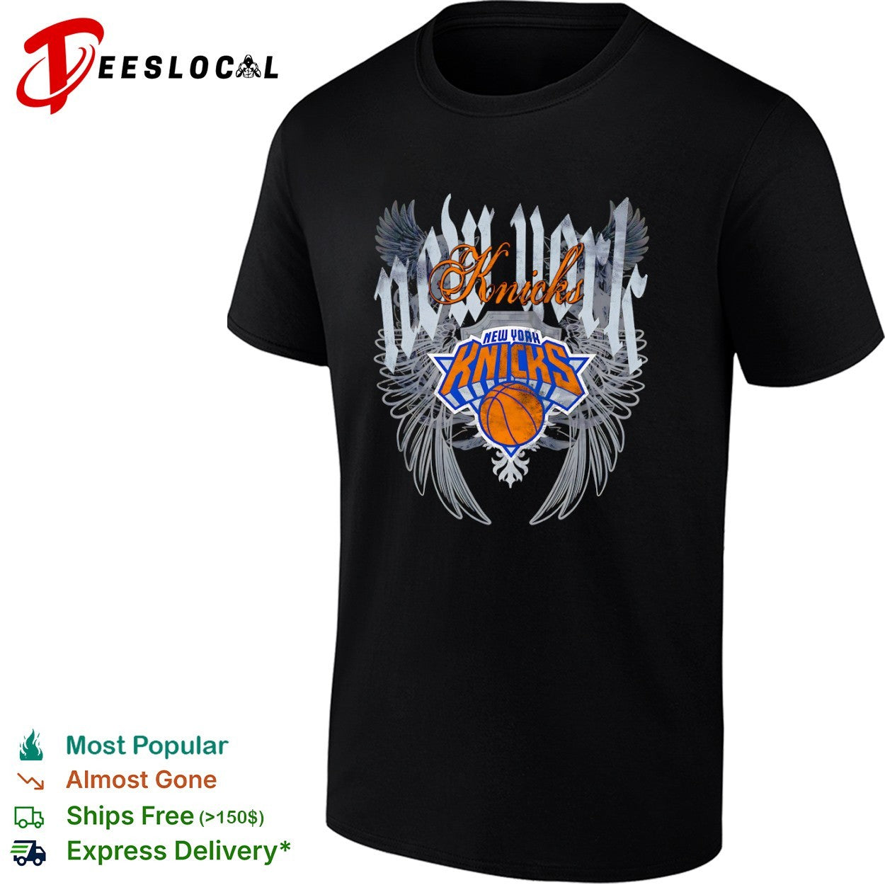 New York Knicks basketball wings shield shirt