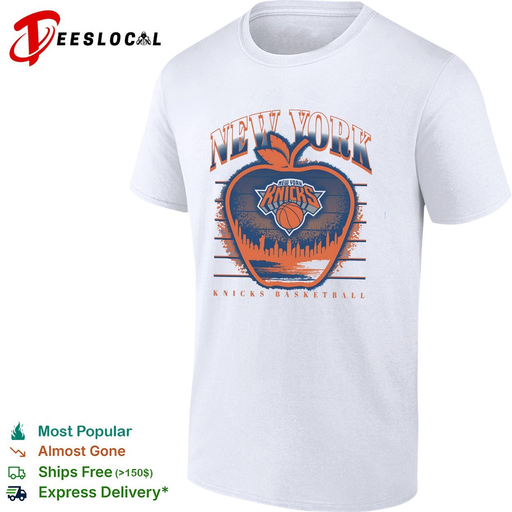 New York Knicks big apple NYC skyline arch logo art shirt