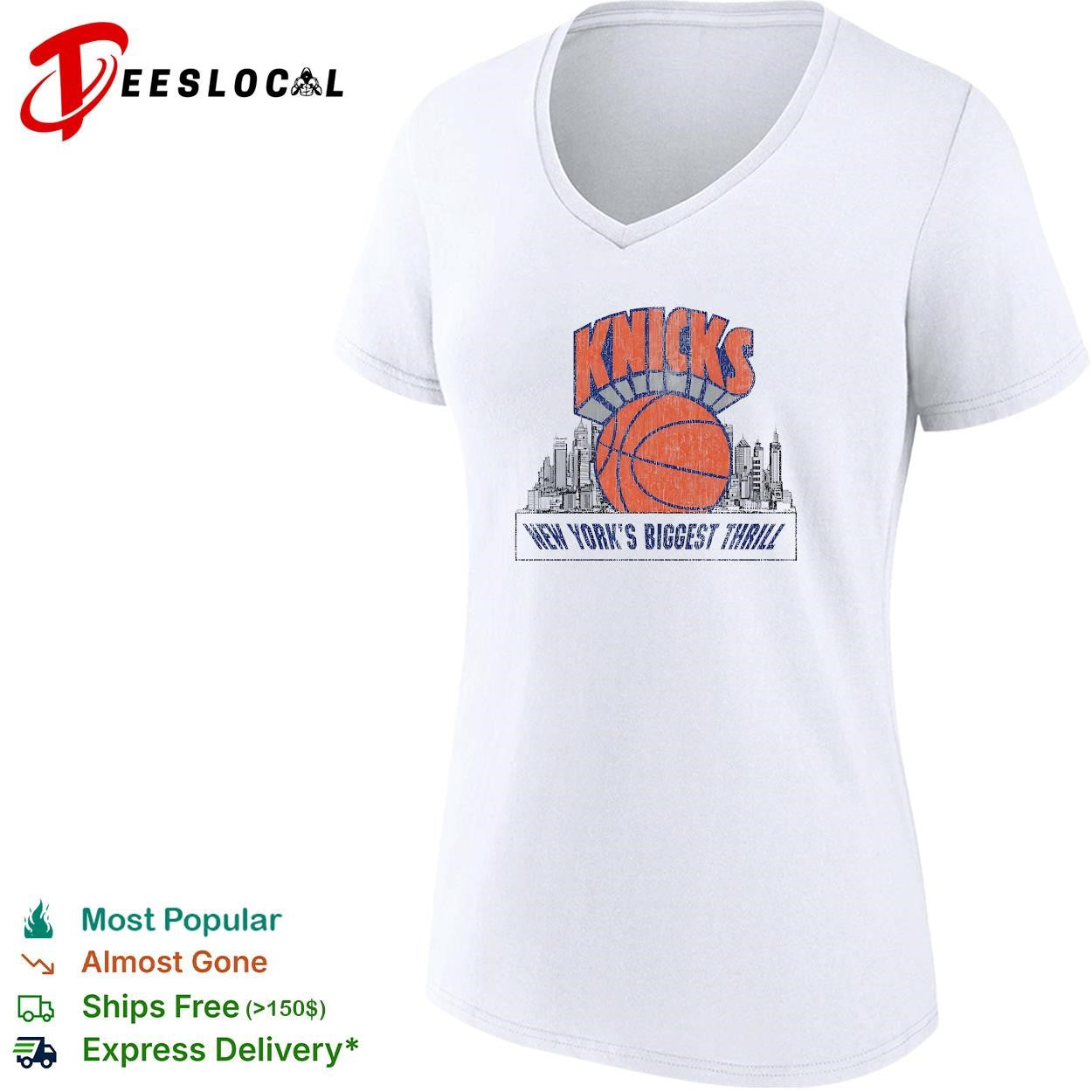 New York Knicks biggest thrill basketball skyline badge shirt