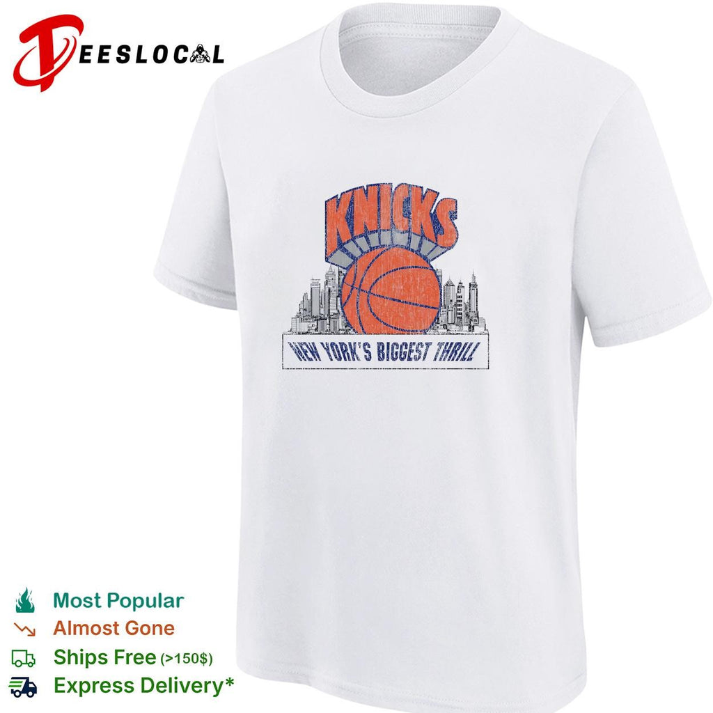 New York Knicks biggest thrill basketball skyline badge shirt