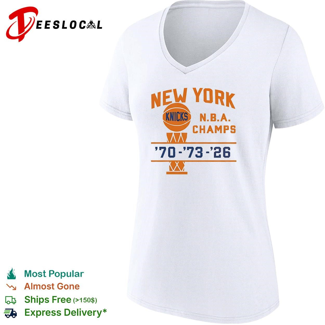 New York Knicks champs since 1946 arched vintage badge shirt