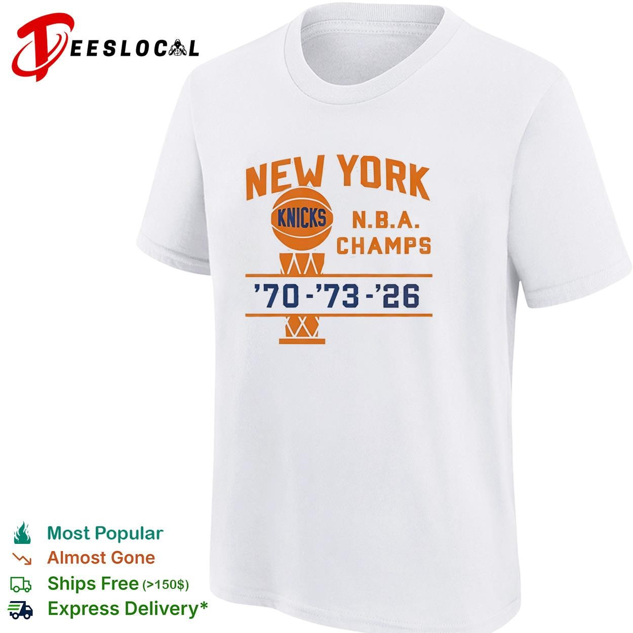 New York Knicks champs since 1946 arched vintage badge shirt