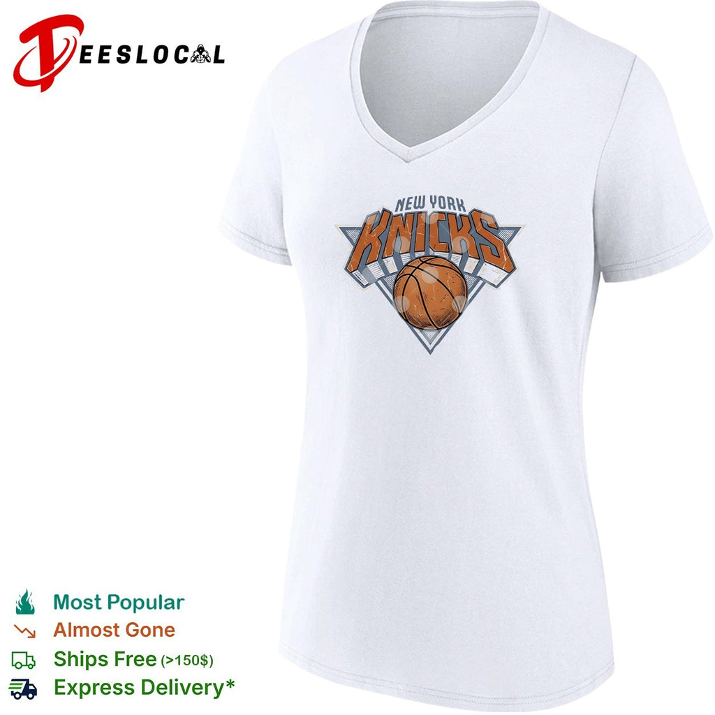 New York Knicks classic logo with basketball vintage shirt